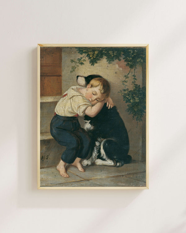 Maria Theresia von Österreich-Este - Köpekli Erkek Çocuk fine art baskı