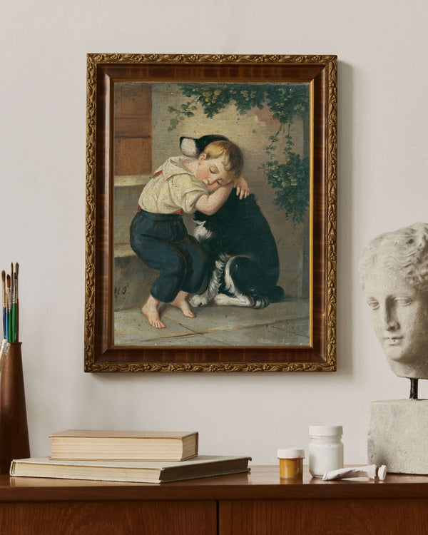Maria Theresia von Österreich-Este - Köpekli Erkek Çocuk fine art baskı