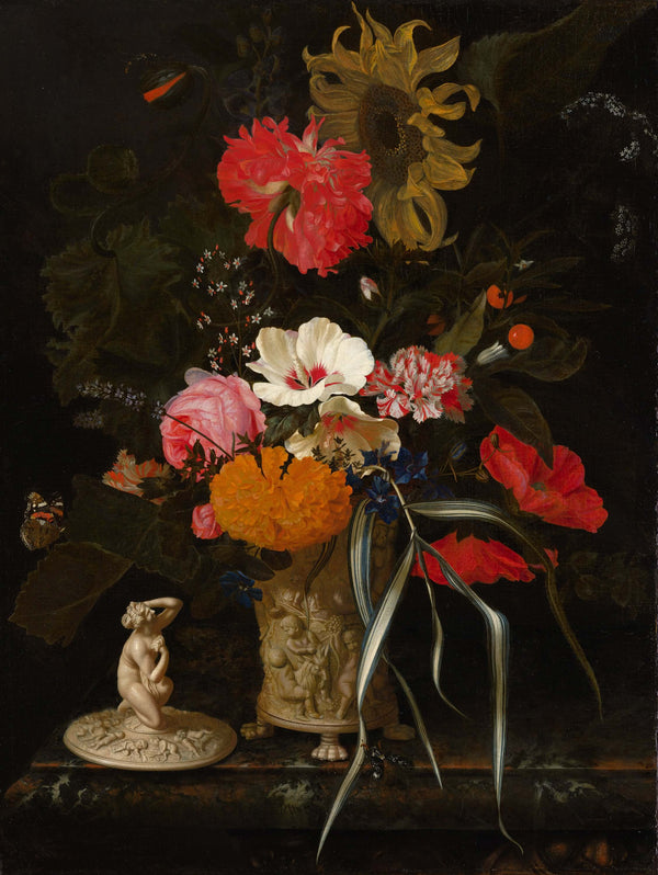 Maria van Oosterwyck - Süslemeli Vazoda Çiçekler fine art baskı