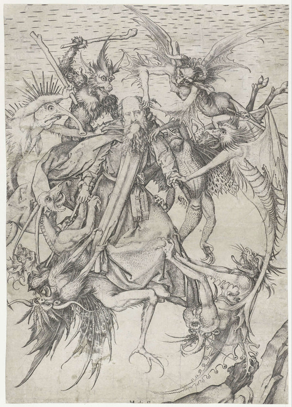 Martin Schongauer - Aziz Antonius'un Baştan Çıkarılması fine art baskı