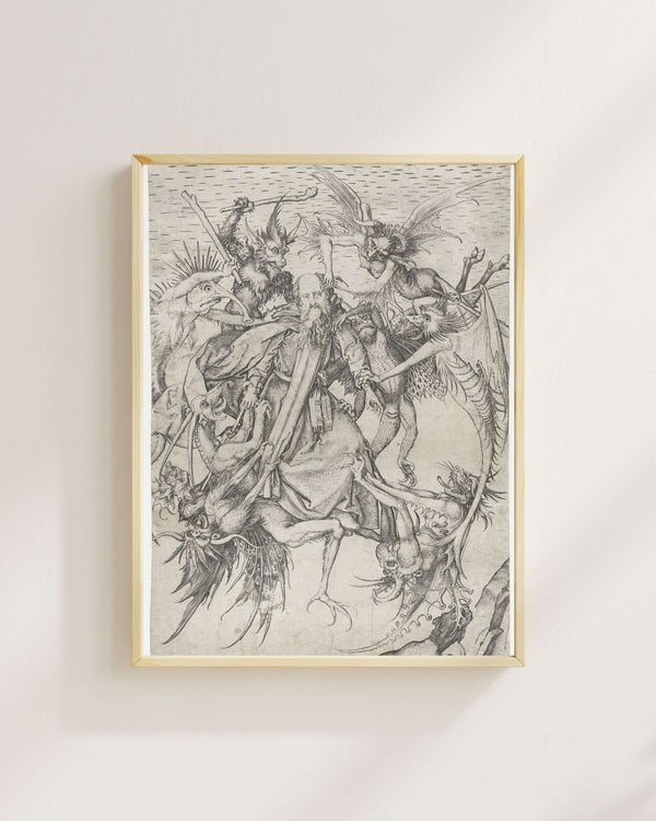 Martin Schongauer - Aziz Antonius'un Baştan Çıkarılması fine art baskı