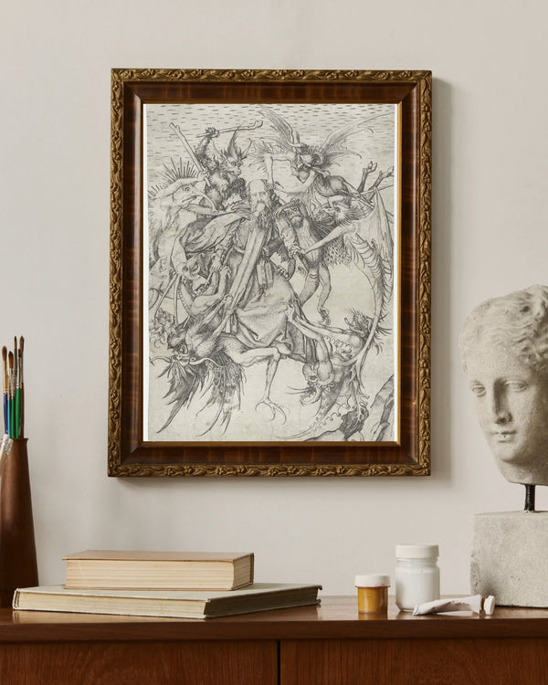 Martin Schongauer - Aziz Antonius'un Baştan Çıkarılması fine art baskı