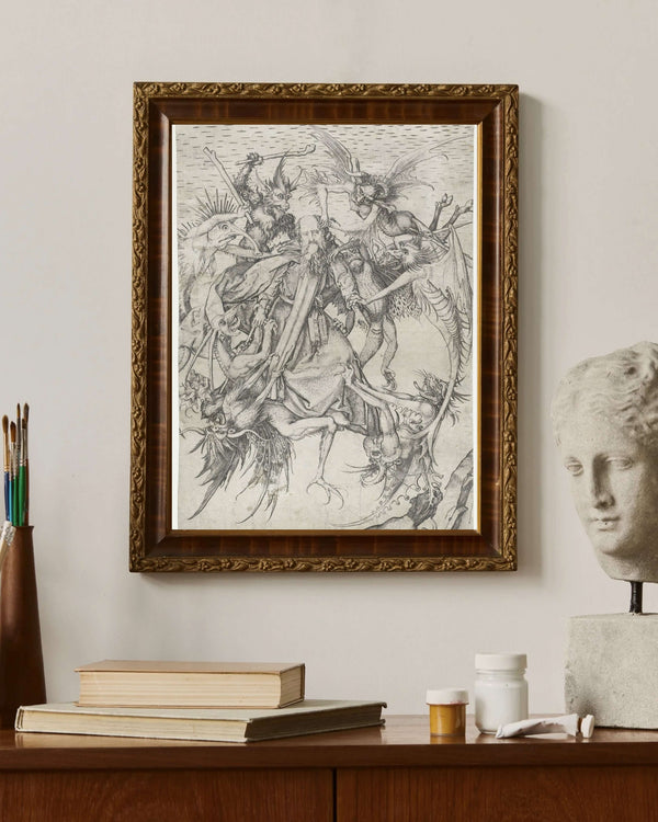 Martin Schongauer - Aziz Antonius'un Baştan Çıkarılması fine art baskı