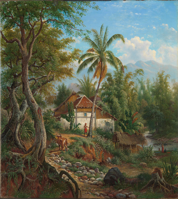 Maurits E.H.R. van den Kerkhoff - Hollanda Doğu Hint Adaları’nda Peyzaj tablo