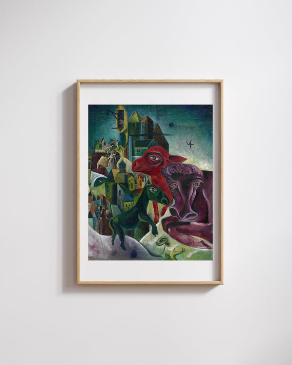 Max Ernst - Hayvanlarla Şehir Fine Art Baskı