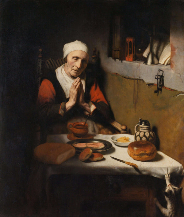 Nicolaes Maes - Sonsuz Dua Olarak Bilinen Dua Eden Yaşlı Kadın tablo