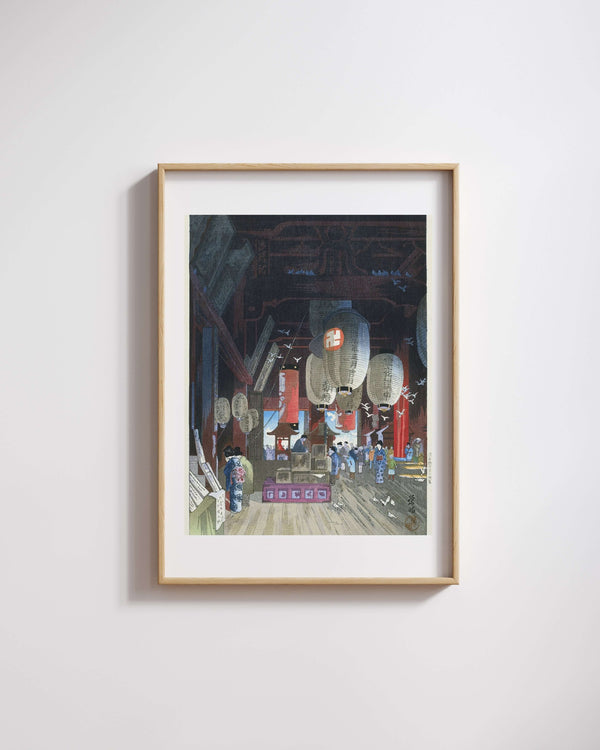 Narazaki Eishō - Asakusa’daki Kannon Tapınağı’nda fine art baskı