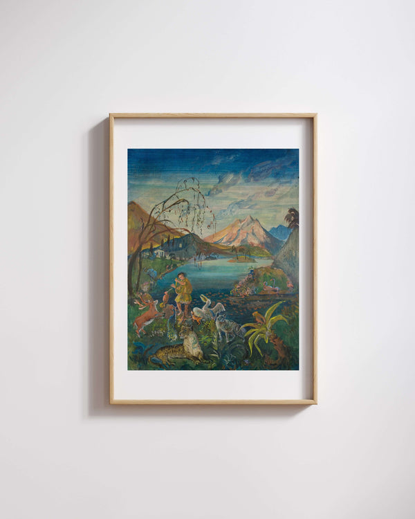 Oskar Laske - Hayvanlar Arasında Orpheus fine art baskı