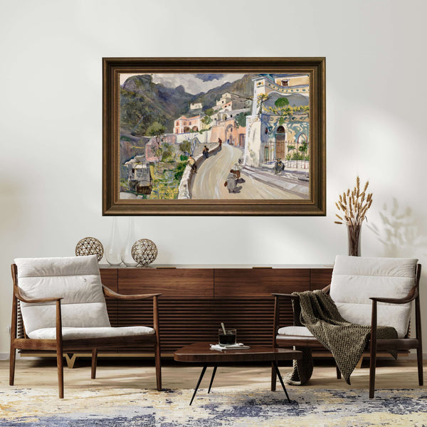 Oskar Laske - Positano Görünümü Fine Art Baskı