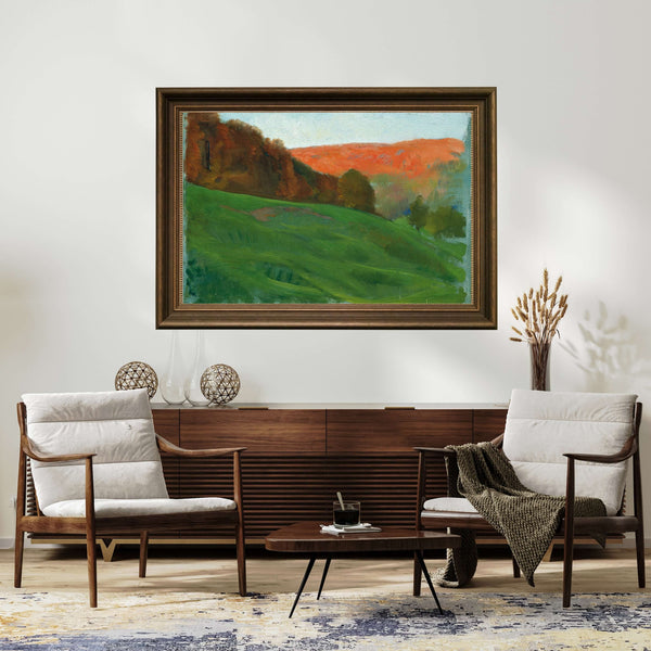 Otto Friedrich - Yeşil Çayırın Ardındaki Sonbahar Ormanı Fine Art Baskı