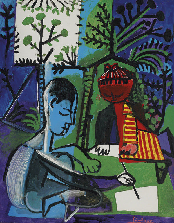Pablo Picasso - Claude ve Paloma Resim Yaparken