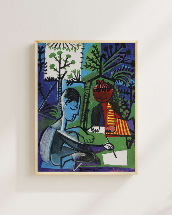 Pablo Picasso - Claude ve Paloma Resim Yaparken fine art baskı