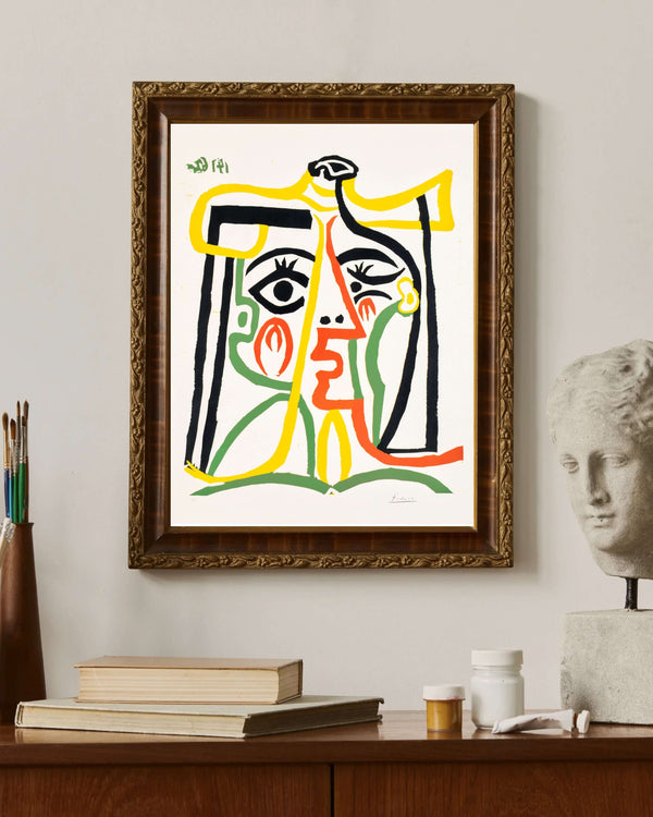 Pablo Picasso - Hasır Şapkalı Jacqueline Portresi Fine Art Baskı