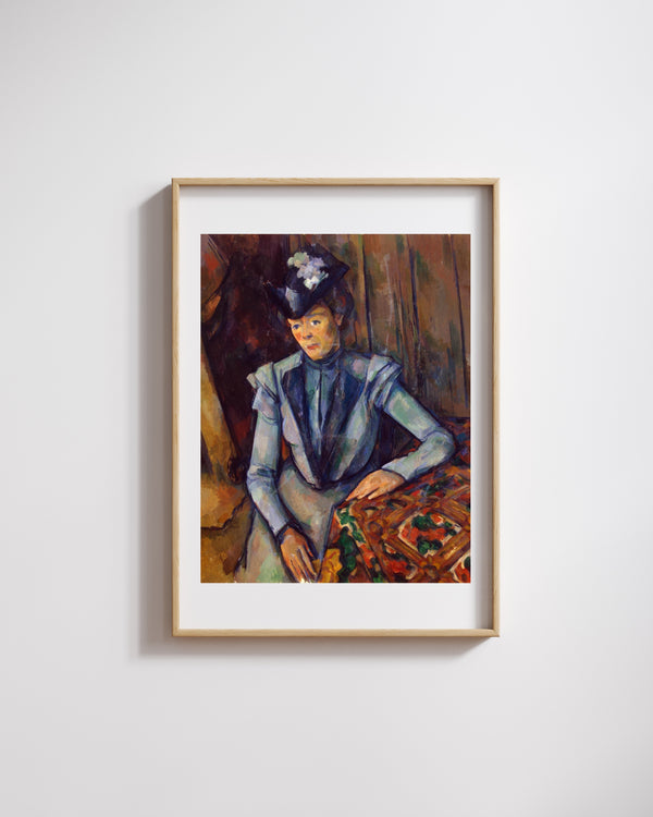 Paul Cézanne - Mavili Kadın Fine Art Baskı