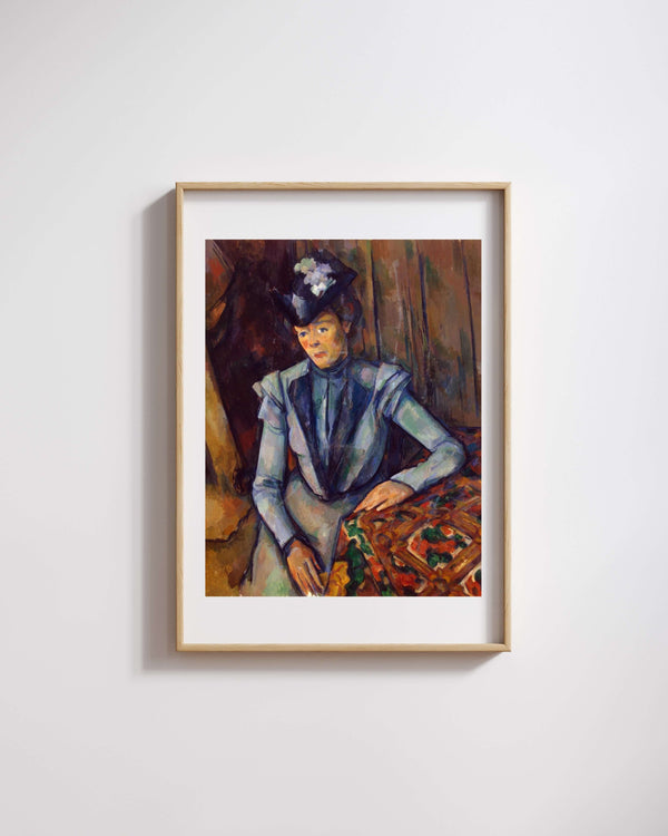 Paul Cézanne - Mavili Kadın Fine Art Baskı