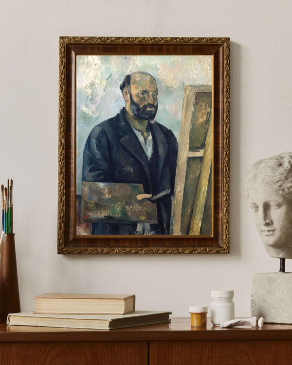 Paul Cézanne - Paletli Otoportre fine art baskı