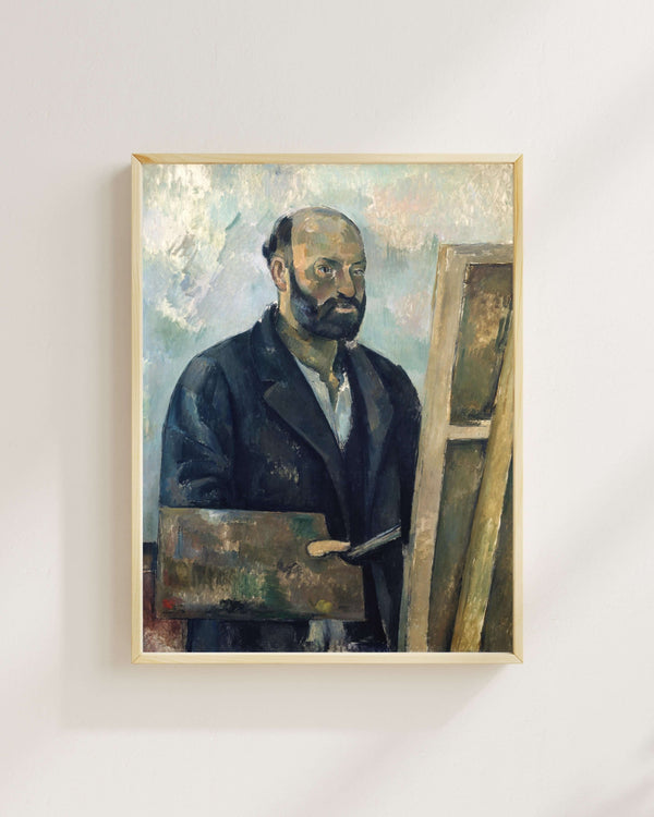 Paul Cézanne - Paletli Otoportre fine art baskı