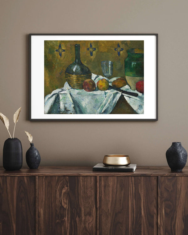 Paul Cézanne - Natürmort - Şişe Bardak ve Sürahi fine art baskı