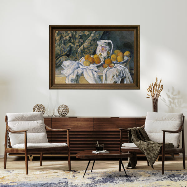 Paul Cézanne - Perdeli Natürmort Fine Art Baskı