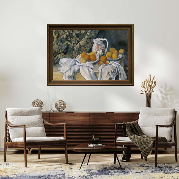 Paul Cézanne - Perdeli Natürmort Fine Art Baskı