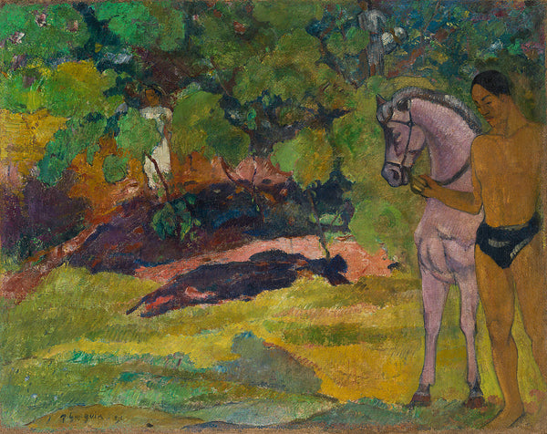 Paul Gauguin - Vanilya Korusunda Adam ve At