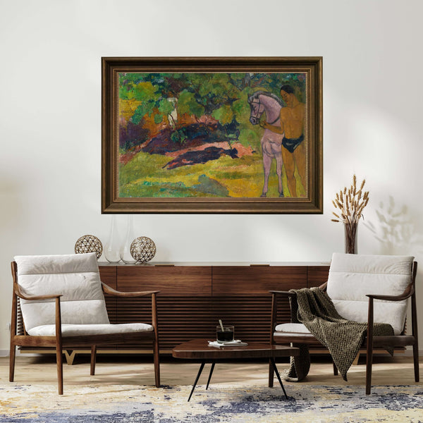 Paul Gauguin - Vanilya Korusunda Adam ve At Fine Art Baskı