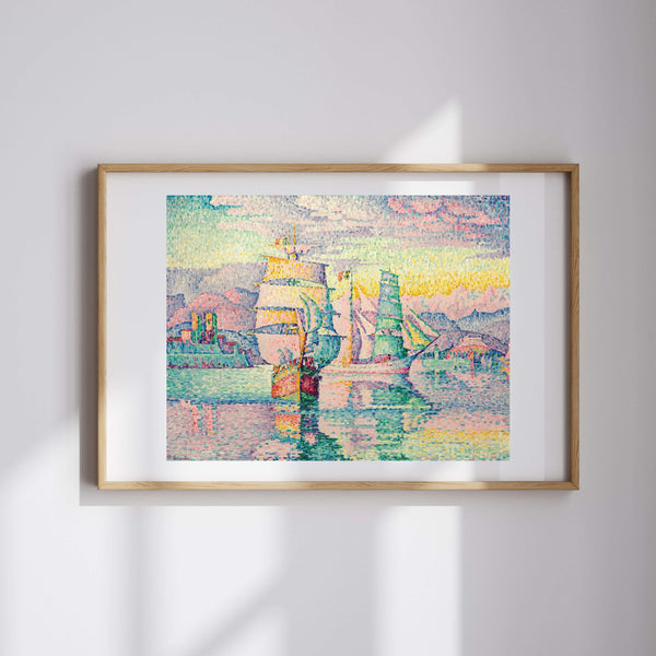 Paul Signac - Antibes'te İki Direkli Yelkenliler fine art baskı
