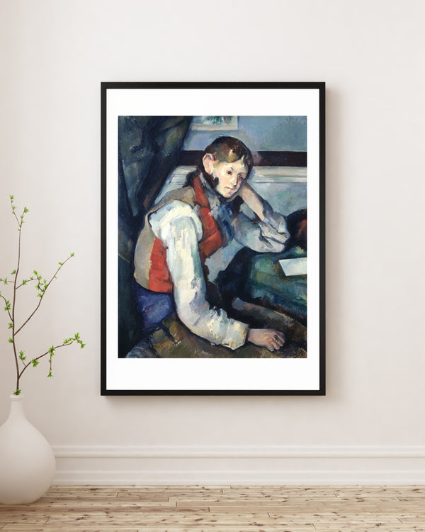 Paul Cézanne - Kırmızı Yelekli Çocuk fine art baskı