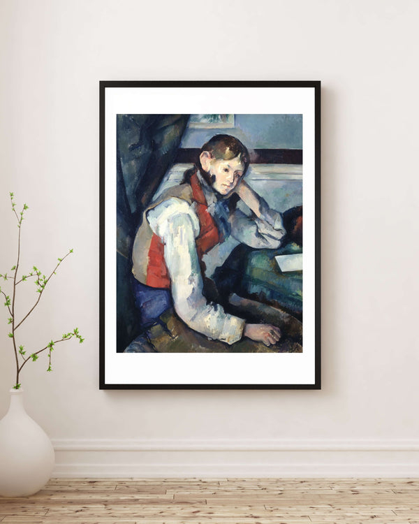 Paul Cézanne - Kırmızı Yelekli Çocuk fine art baskı