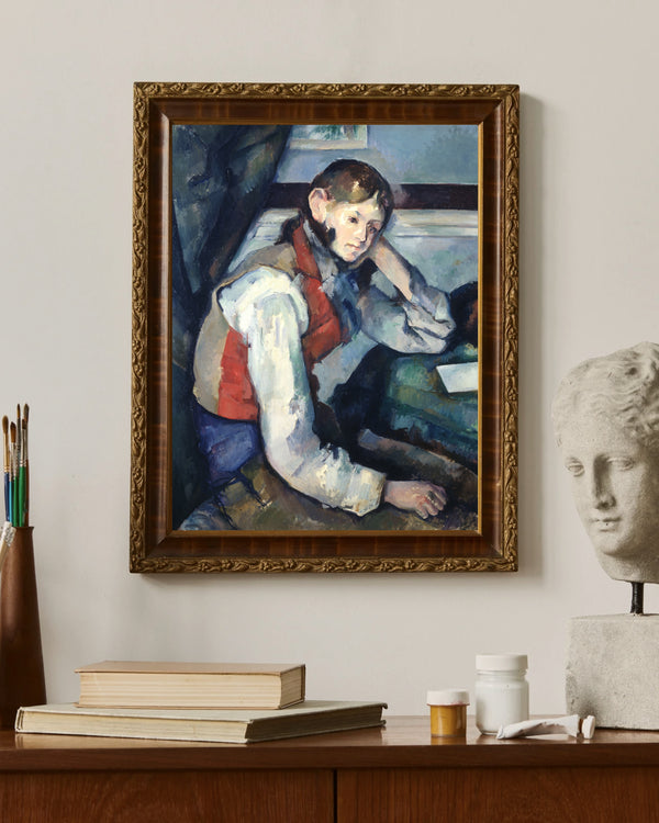 Paul Cézanne - Kırmızı Yelekli Çocuk fine art baskı