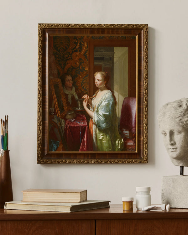 Philip van Dijk - Tuvalet Başında Kadın çerçeve