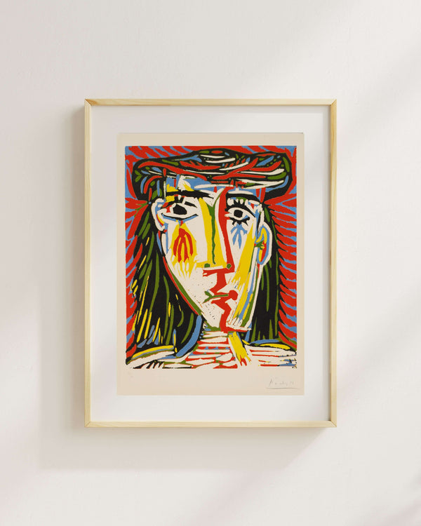 Pablo Picasso - Hasır Şapkalı Jacqueline Fine Art Baskı
