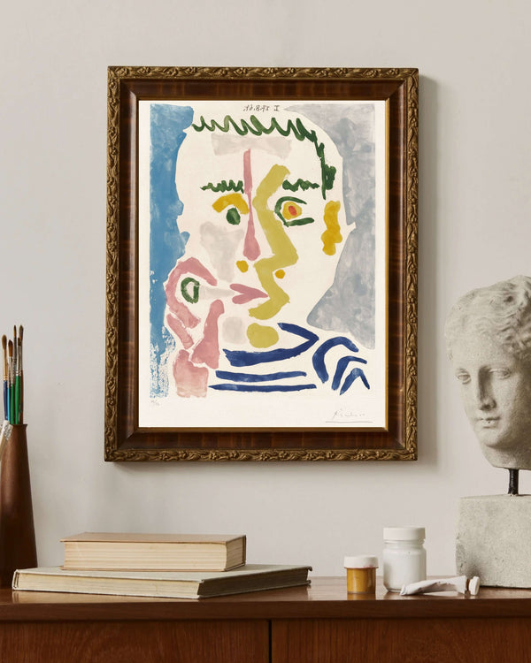 Pablo Picasso - Beyaz Sigara İçen Adam Fine Art Baskı