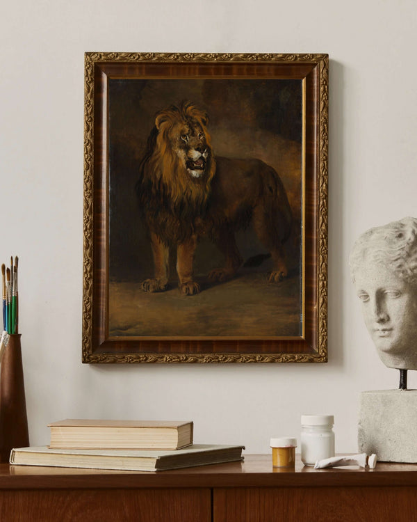 Pieter Gerardus van Os - Kral Louis Napoléon’un Hayvanat Bahçesinden Bir Aslan Fine Art Baskı