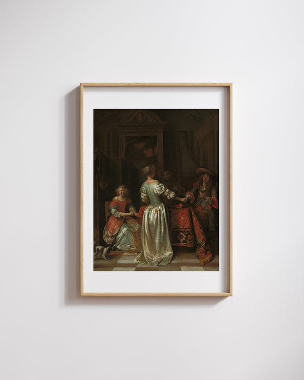 Pieter de Hooch - Selamlama Fine Art Baskı