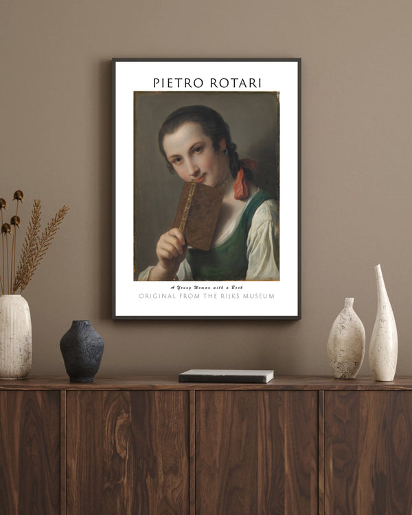 Pietro Rotari - Kitaplı Genç Kadın çerçeve
