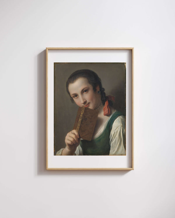 Pietro Rotari - Kitaplı Genç Kadın fine art baskı