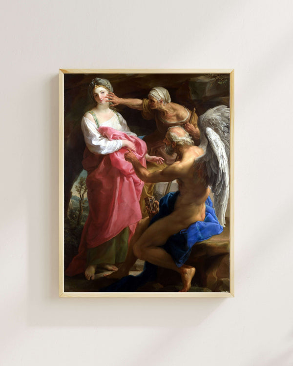 Pompeo Girolamo Batoni - Zamanın Yaşlılığa Güzelliği Yok Etmesini Emretmesi fine art baskı