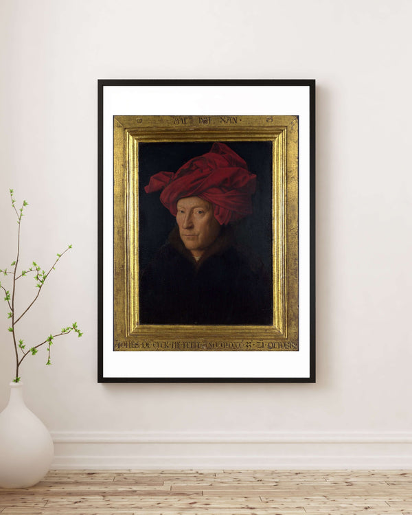 Jan van Eyck - Kırmızı Sarıklı Bir Adamın Portresi fine art baskı