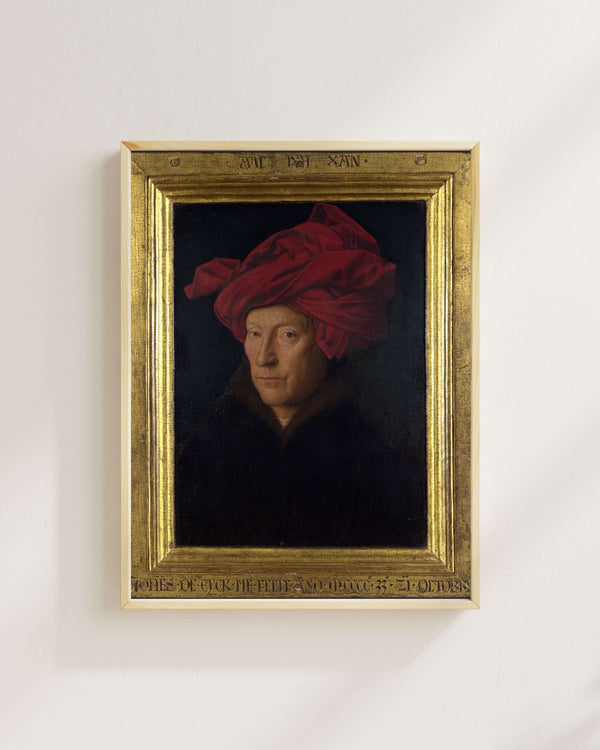 Jan van Eyck - Kırmızı Sarıklı Bir Adamın Portresi fine art baskı