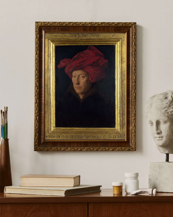 Jan van Eyck - Kırmızı Sarıklı Bir Adamın Portresi fine art baskı