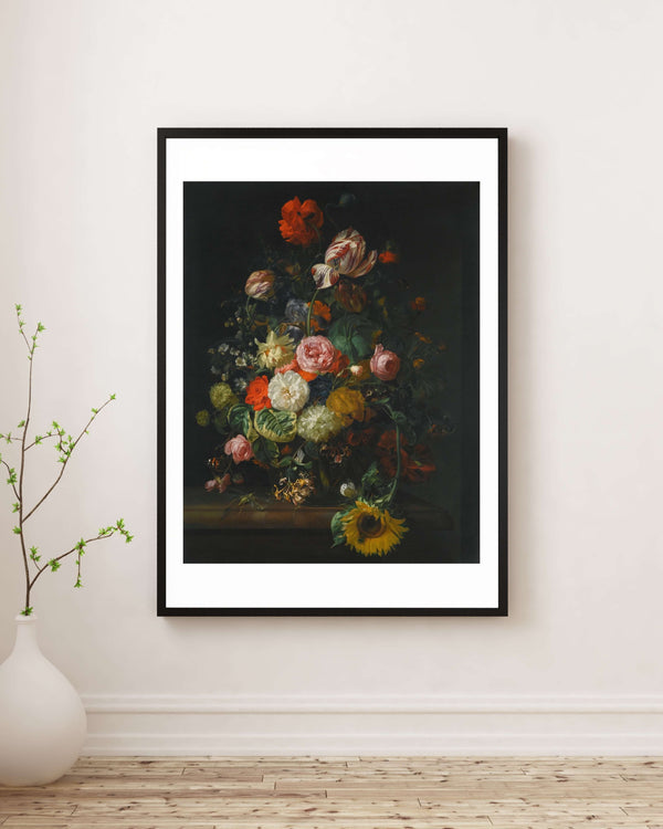 Rachel Ruysch - Çiçekli Natürmort fine art baskı