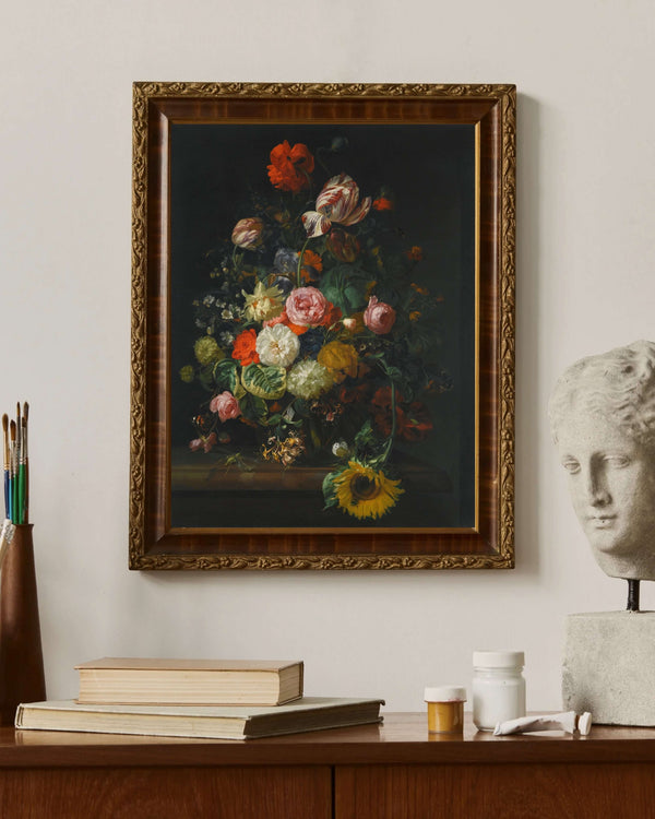 Rachel Ruysch - Çiçekli Natürmort fine art baskı