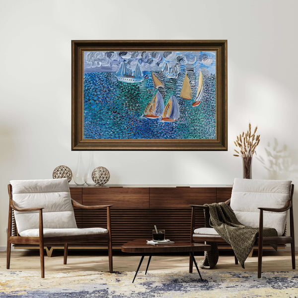 Raoul Dufy - Deniz Kenarında Gezinti Sainte-Adresse Fine Art Baskı