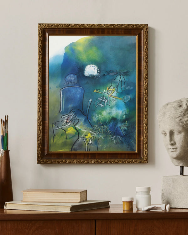 Roberto Matta - Mavi Kompozisyon çerçeve