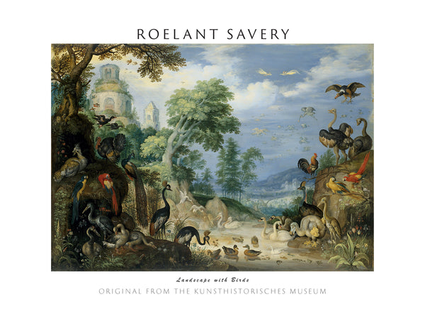 Roelant Savery – Landscape with Birds fine art print