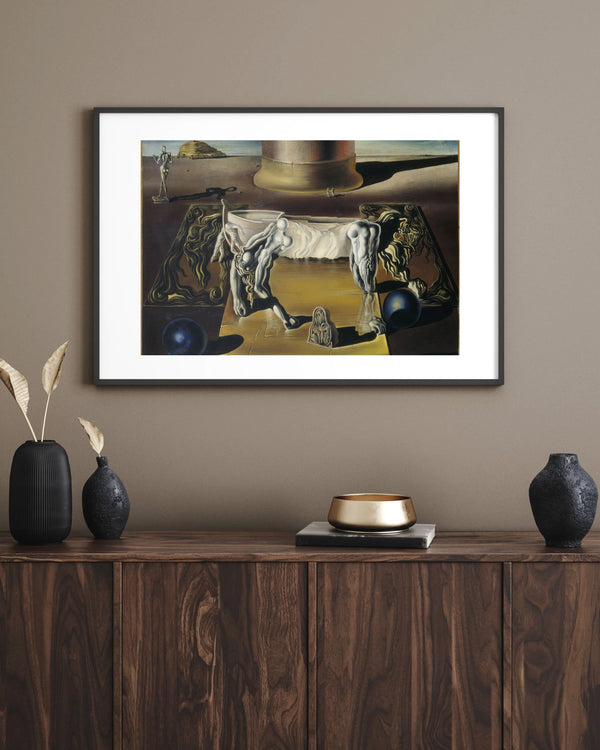 Salvador Dalí - Görünmez Aslan At ve Uyuyan Kadın çerçeve