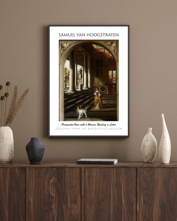 Samuel van Hoogstraten-Mektup Okuyan Kadınla Perspektif Manzara