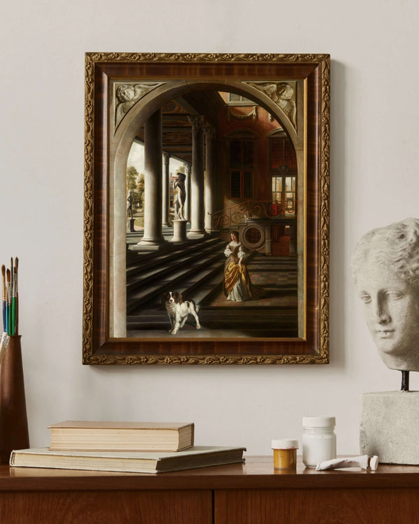 Samuel van Hoogstraten - Mektup Okuyan Kadınla Perspektif Manzara çerçeve