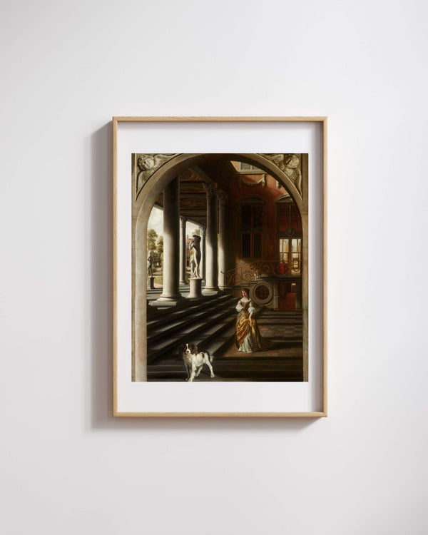 Samuel van Hoogstraten - Mektup Okuyan Kadınla Perspektif Manzara fine art baskı
